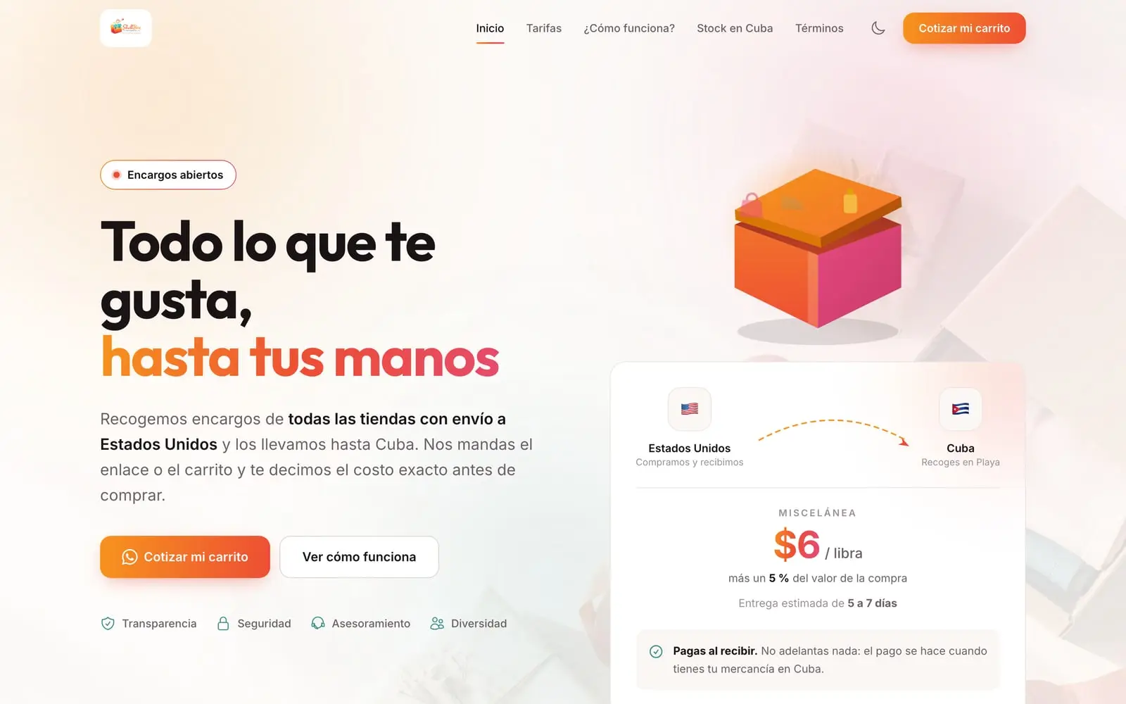 Vista previa de ShellBox Encargos